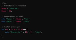 contoh coding dengan php