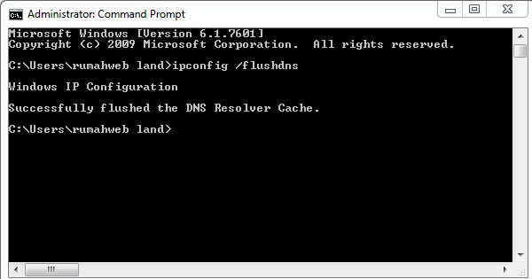 ipconfig /flushdns